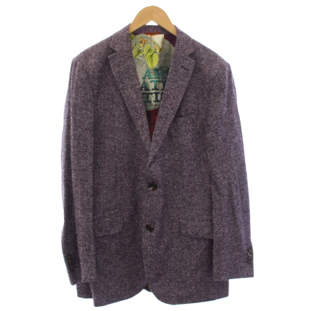 エトロ ETRO シルク アルパカ混 テーラードジャケット 54 紫 パープル