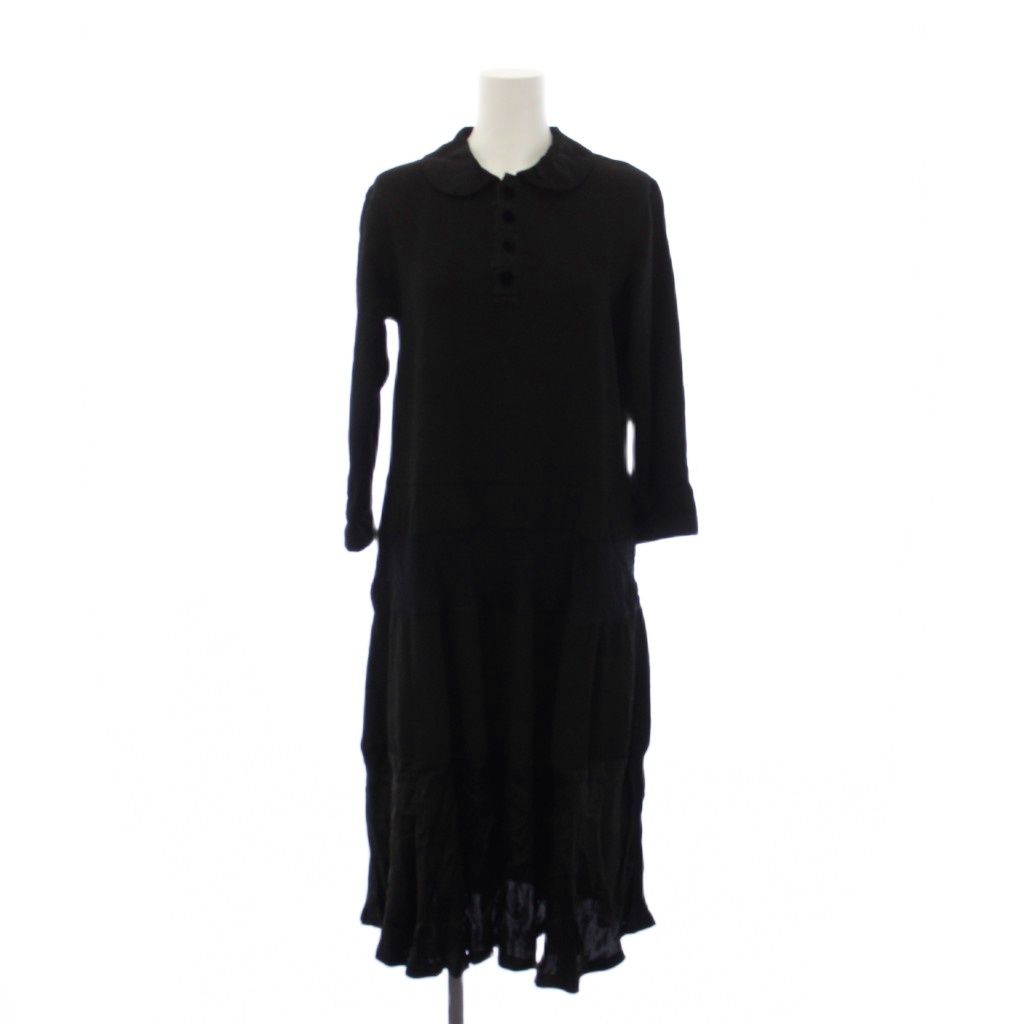 トリココムデギャルソン tricot COMME des GARCONS AD2009 ワンピース ロング 七分袖 ウール M 黒 TD-O017 /BM