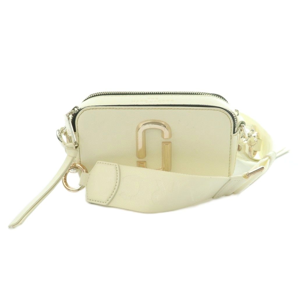 マークジェイコブス MARC JACOBS スナップショット ショルダーバッグ レザー オフホワイト /MI ■OS