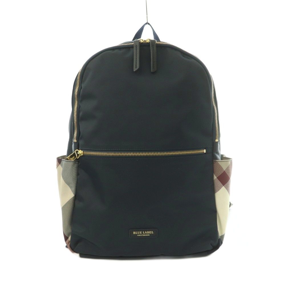 ブルーレーベルクレストブリッジ BLUE LABEL CRESTBRIDGE リュックサック バックパック チェック柄切替 紺 /MI ■OS