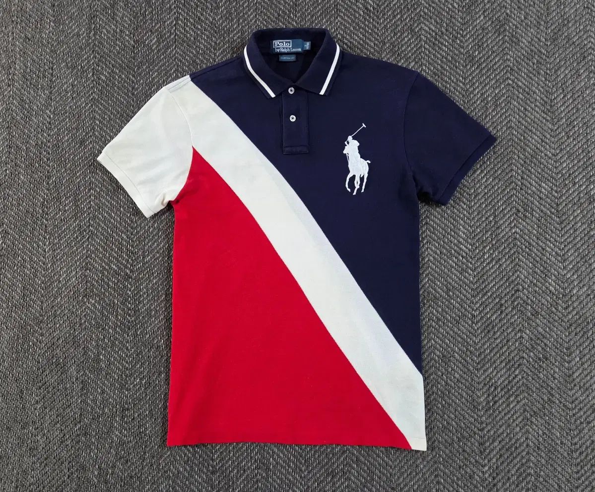 ポロ ラルフローレン ビックポニー 斜めボーダー 半袖 カラーTシャツ