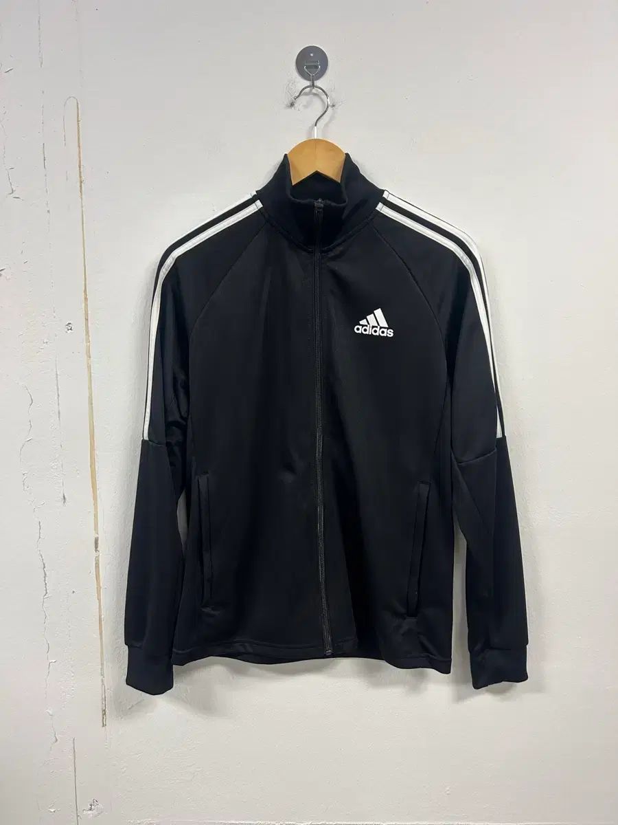 M) adidas 3本線 トレーニング ジャケット ブラック O182