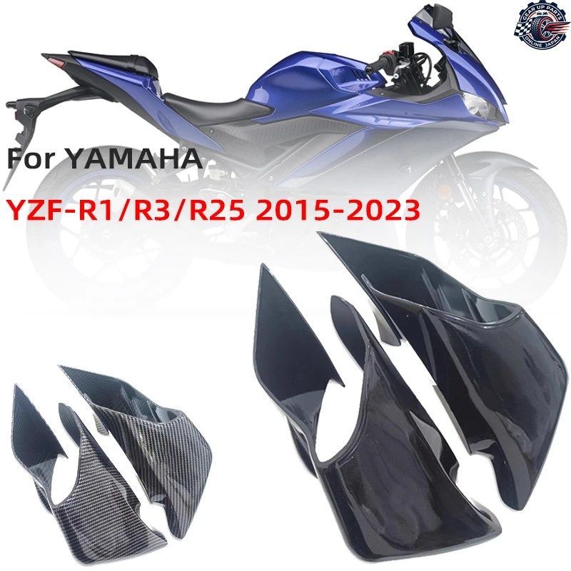 ヤマハ YZF-R1/R3/R25 2015 - 19-2023 モーターサイクル用エアロダイナミックウィングレット固定式ウインドウフェアリング 8,338円