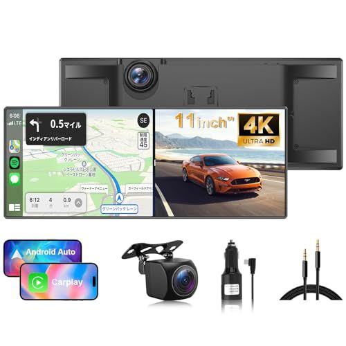 【2026最新】VANBAR ディスプレイオーディオ ドラレコ【前4K＋後1080P 前後同時表示/録画】CarPlay/Android Auto 対応 10.26インチ ポータブル車載モニター 高輝度タッチスクリーン ワイヤレスカープレイ アンドロイドオkk