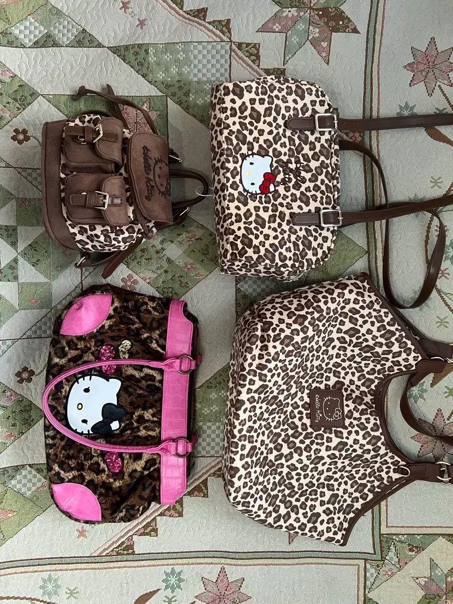 ヒョウ柄 レオパード HELLO KITTY バッグ バックパック 4セット