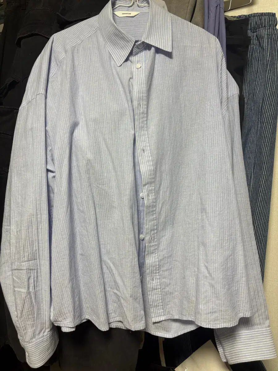 1 Nonnod フレキシブル シャーリング シャツ スカイブルー