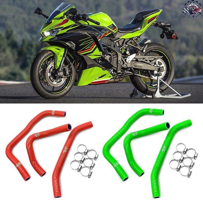 ZX-4RR オートバイ用シリコンラジエーター冷却ホースキット水冷パイプチューブ カワサキ ZX-25R ZX4 R 2023-2024
