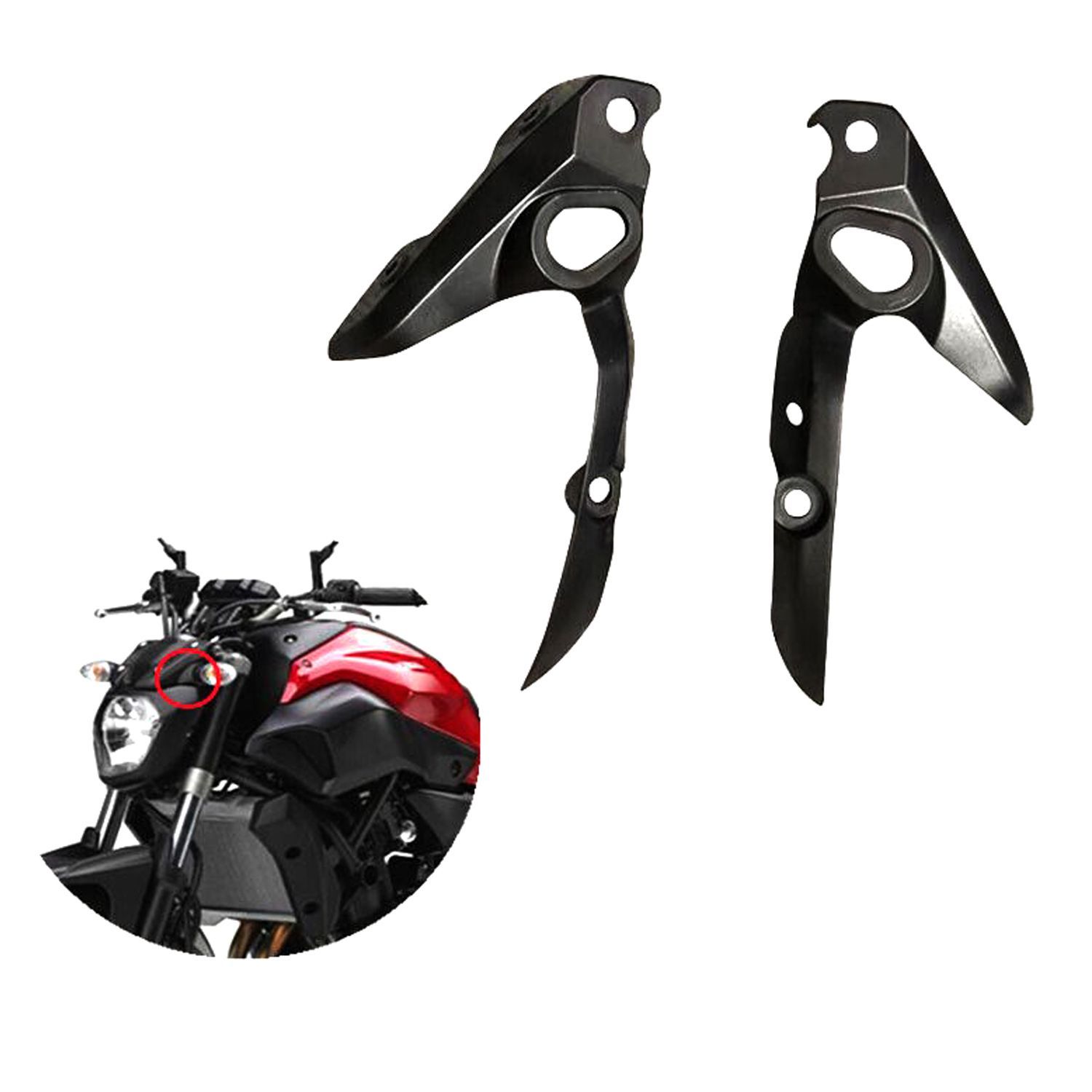 【送料無料】ヤマハ(YAMAHA) FZ-07/MT-07 2012-2017年専用 フロントサイドカウル（ヘッドライト横・ウインカーカバー） ABS製 カーボン調/グロスブラック 耐衝撃・傷防止・ドレスアップ効果抜群 簡単装着 軽量高剛性 スタイリッシュ外観