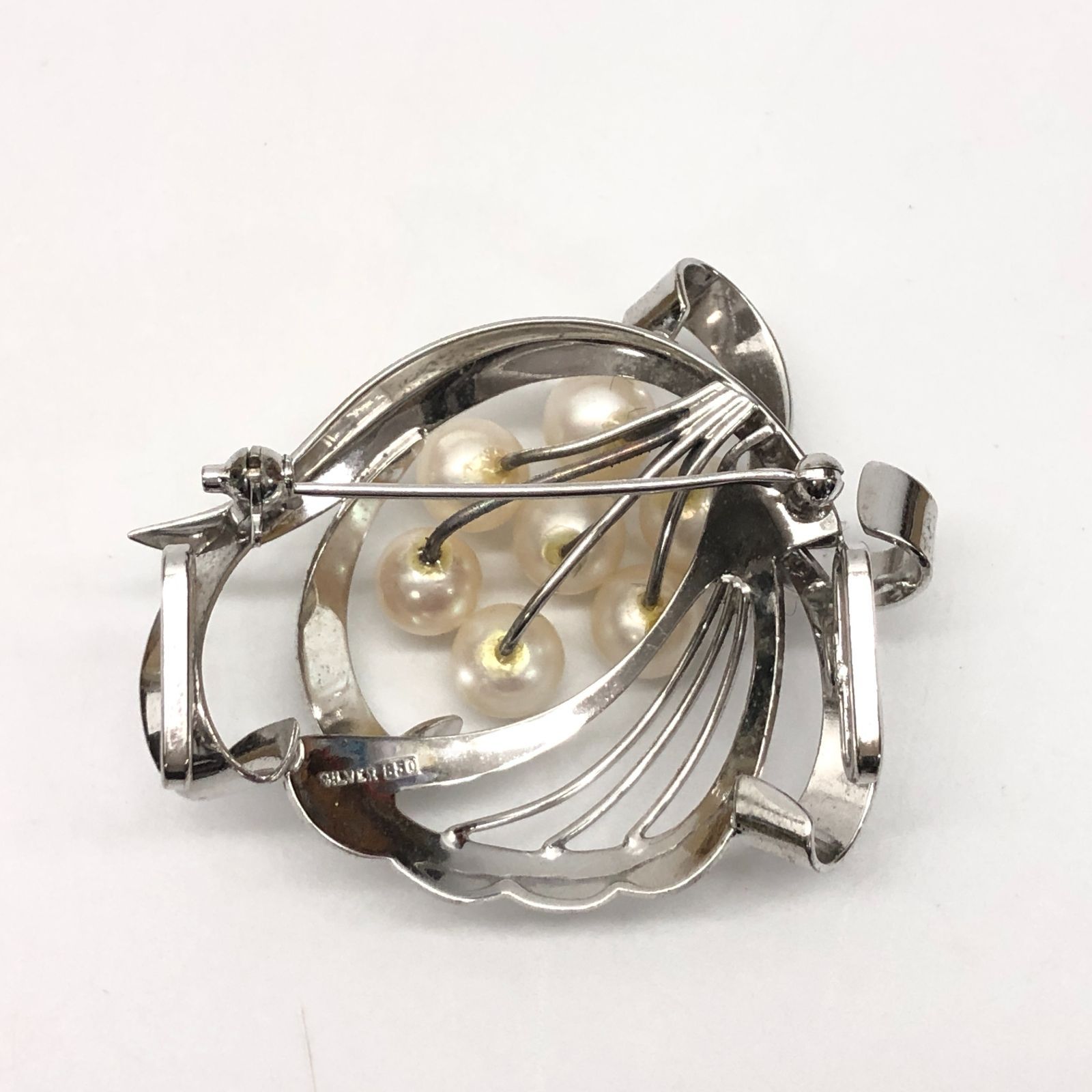 172】本真珠 パール SILVER シルバー 2way ブローチ ペンダントトップ 
