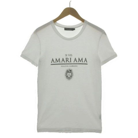 ドルチェ&ガッバーナ DOLCE&GABBANA Tシャツ JT-F8L61T/FI741-A 半袖 AMARI AMA プリント イタリア製 コットン ホワイト 36 14,707円