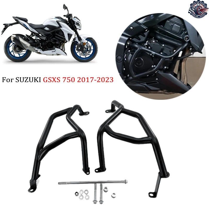 GSX-S 750 オートバイ用ハイウェイスチールエンジンバンパーガード フラッシュクラッシュバー エンジンフレームプロテクター GSXS 750 2017