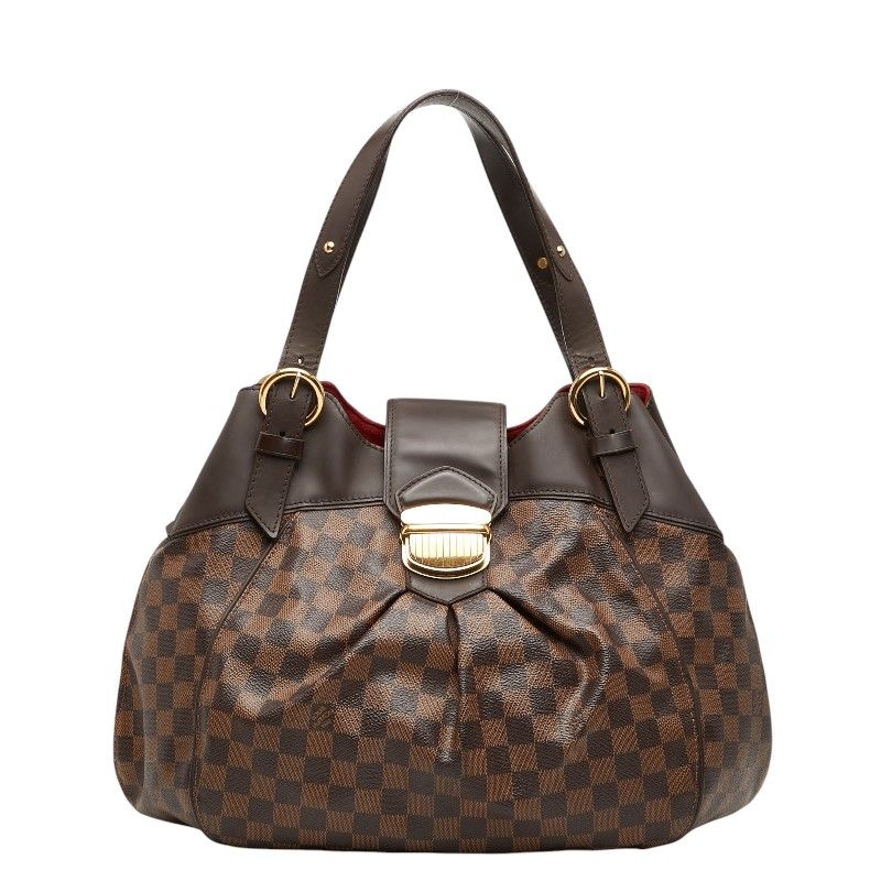 ルイ ヴィトン ダミエ システィナGM ハンドバッグ トートバッグ N41540 ブラウン PVC レザー レディース LOUIS VUITTON【1-0266535】