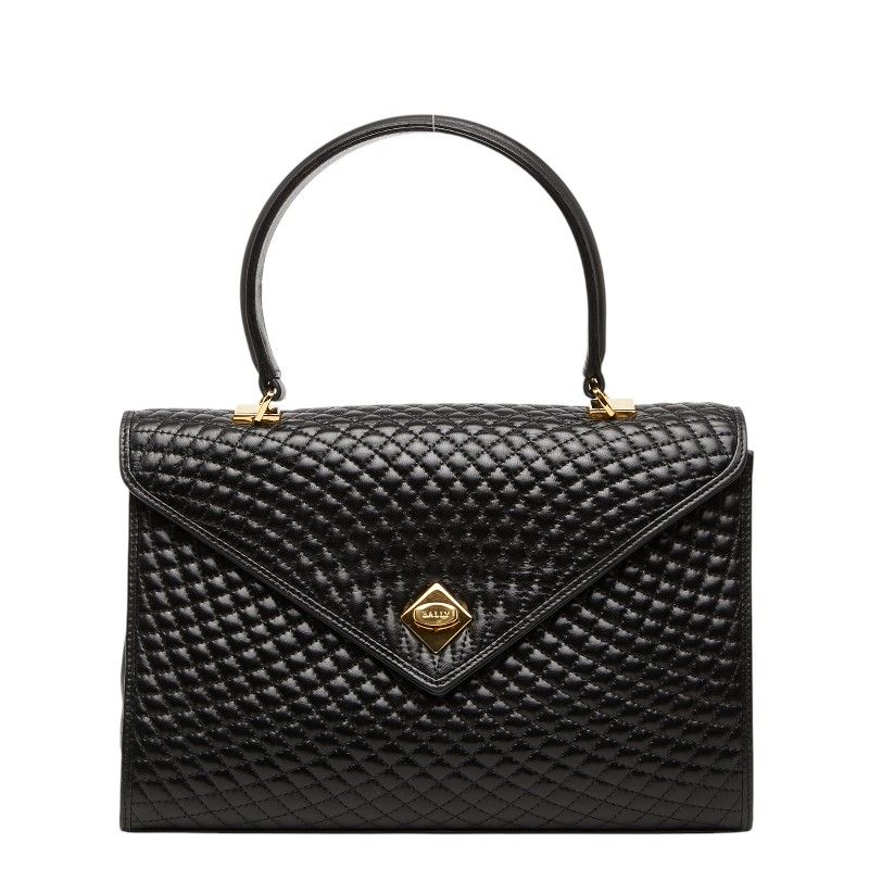 バリー キルティング ワンハンドル ハンドバッグ ブラック レザー レディース BALLY【1-0269389】