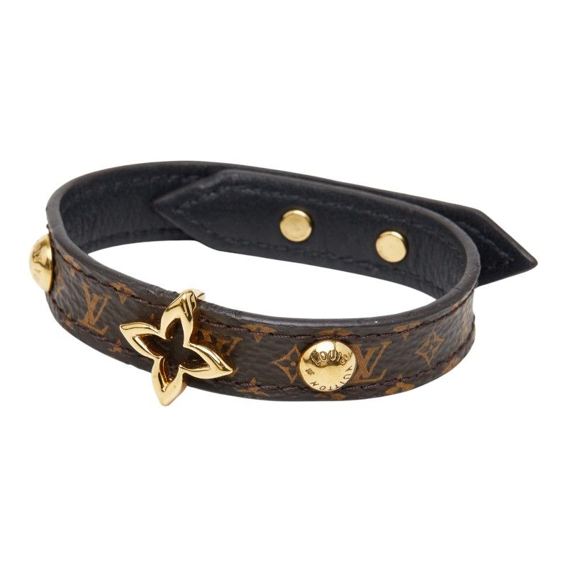 ルイ ヴィトン モノグラム ブラスレ ブルーミング ブレスレット #17 M6534 ブラウン PVC レザー レディース LOUIS VUITTON【228-71968】