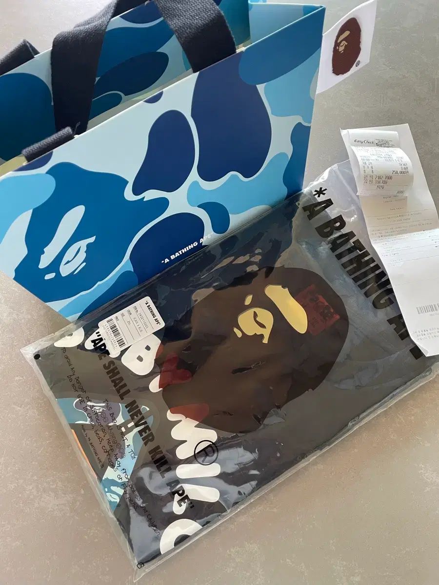 A BATHING APE アベイシングエイプ ABC カモフラ マイロ フード 半袖 Tシャツ ブラック ブルー 2XL