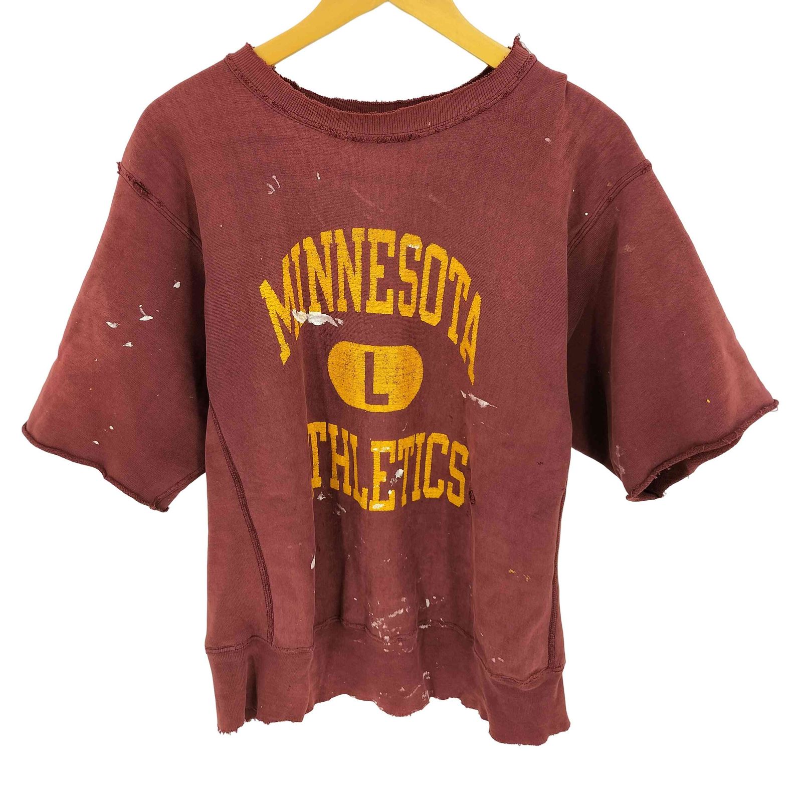 チャンピオン Champion 80s トリコタグ REVERSE WEAVE 3段 カレッジプリント クルーネック S/S スウェット メンズ import：L