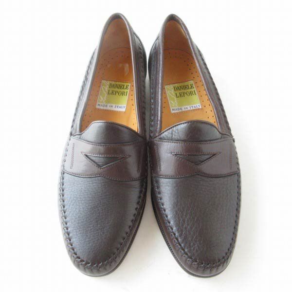 新品 DANIELE LEPORI ペニーローファー 10M 28cm ダークブラウンベース 
