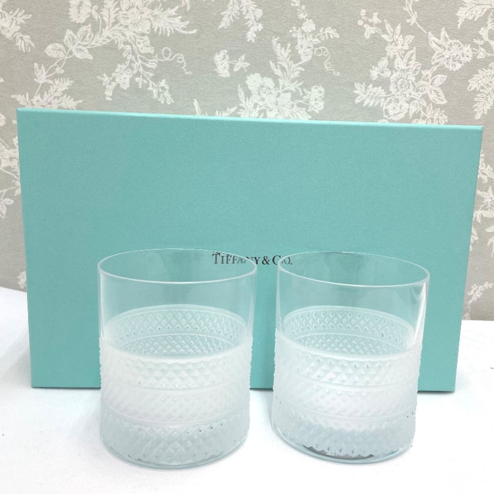 TIFFANY&Co. ティファニー グラス 食器 ダイヤモンドポイント ロックグラス ペア 箱有