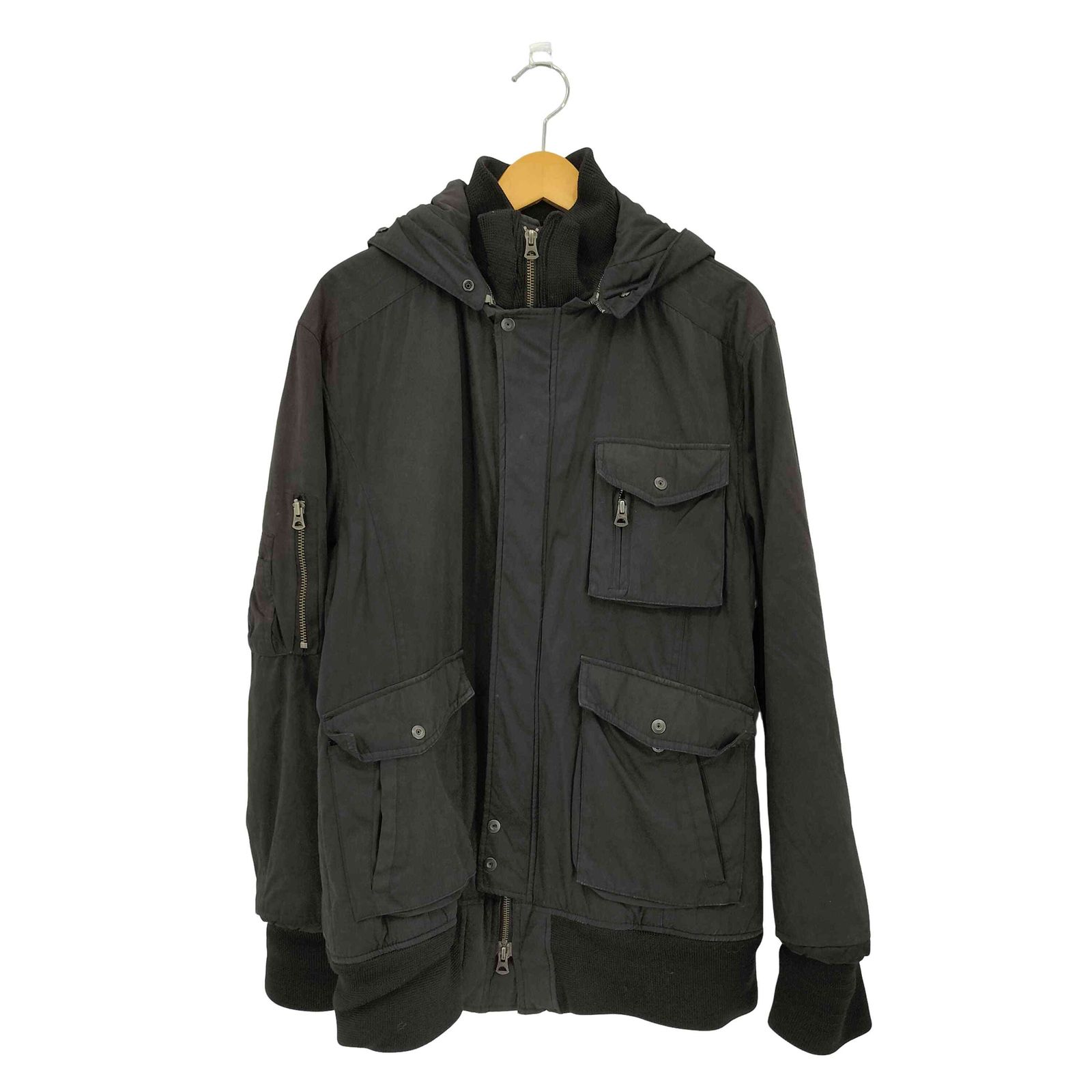 モルガンオム MORGAN HOMME レイヤードギミック フーデッドジャケット 