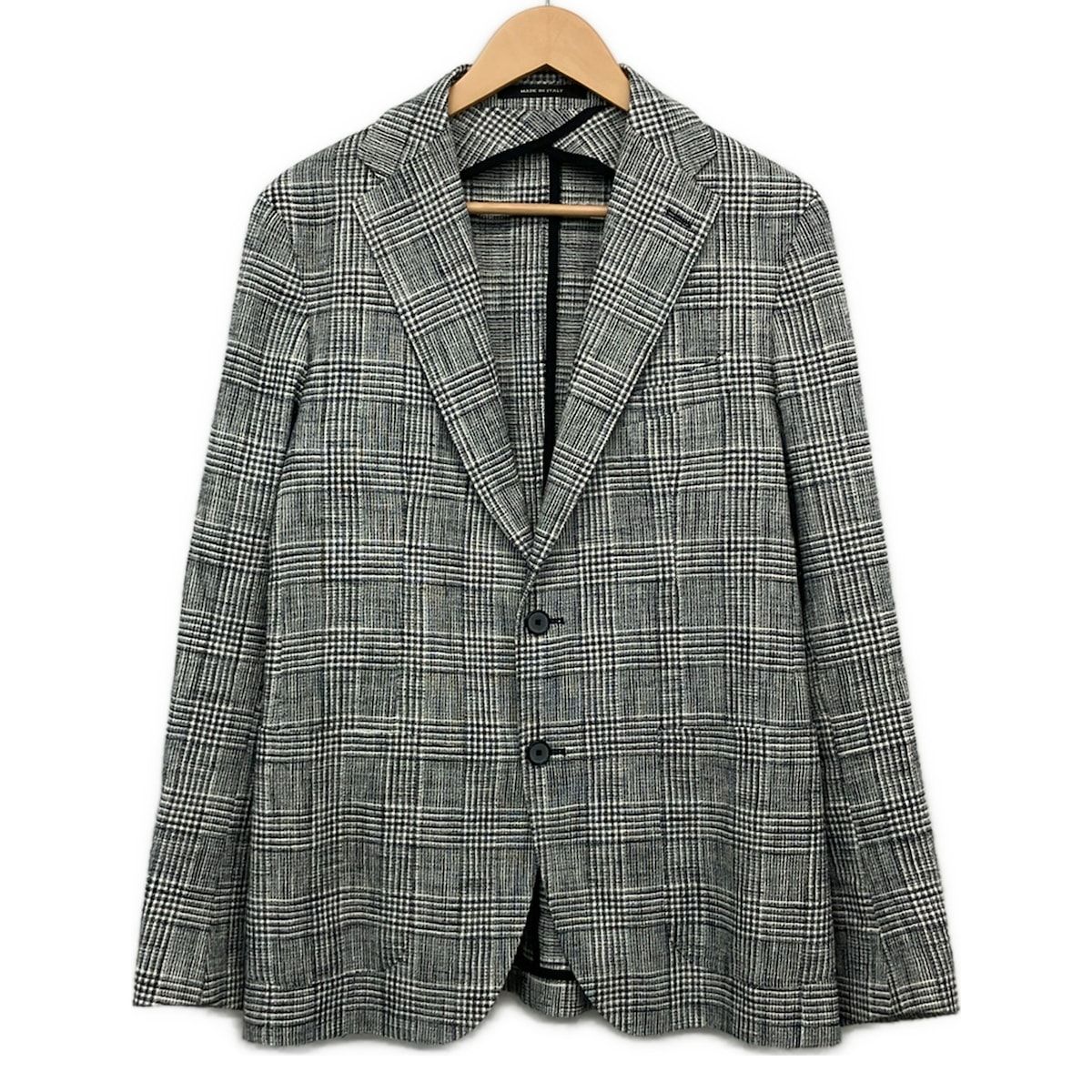 TAGLIATORE(タリアトーレ) ジャケット サイズ50 メンズ美品 - 白×黒 長袖/チェック柄/春/秋