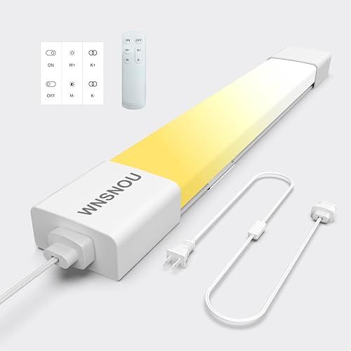 LED蛍光灯 器具一体型 プラグ付きキャビネットライトの下。3000K-6500K調光と色。ワイヤレスコントロールパネルとリモコン付き。ガレージ、キッチン、バスルーム、クローゼット、オフィス用15W 1500LMts 3e8936f4