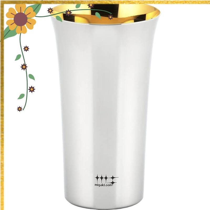 ヨシカワ ビールコップ 190ml 一口ビール (内面金メッキ仕上げ) 1pcs 磨き屋シンジケート YJ2829 Φ6.1x10.7cm 1
