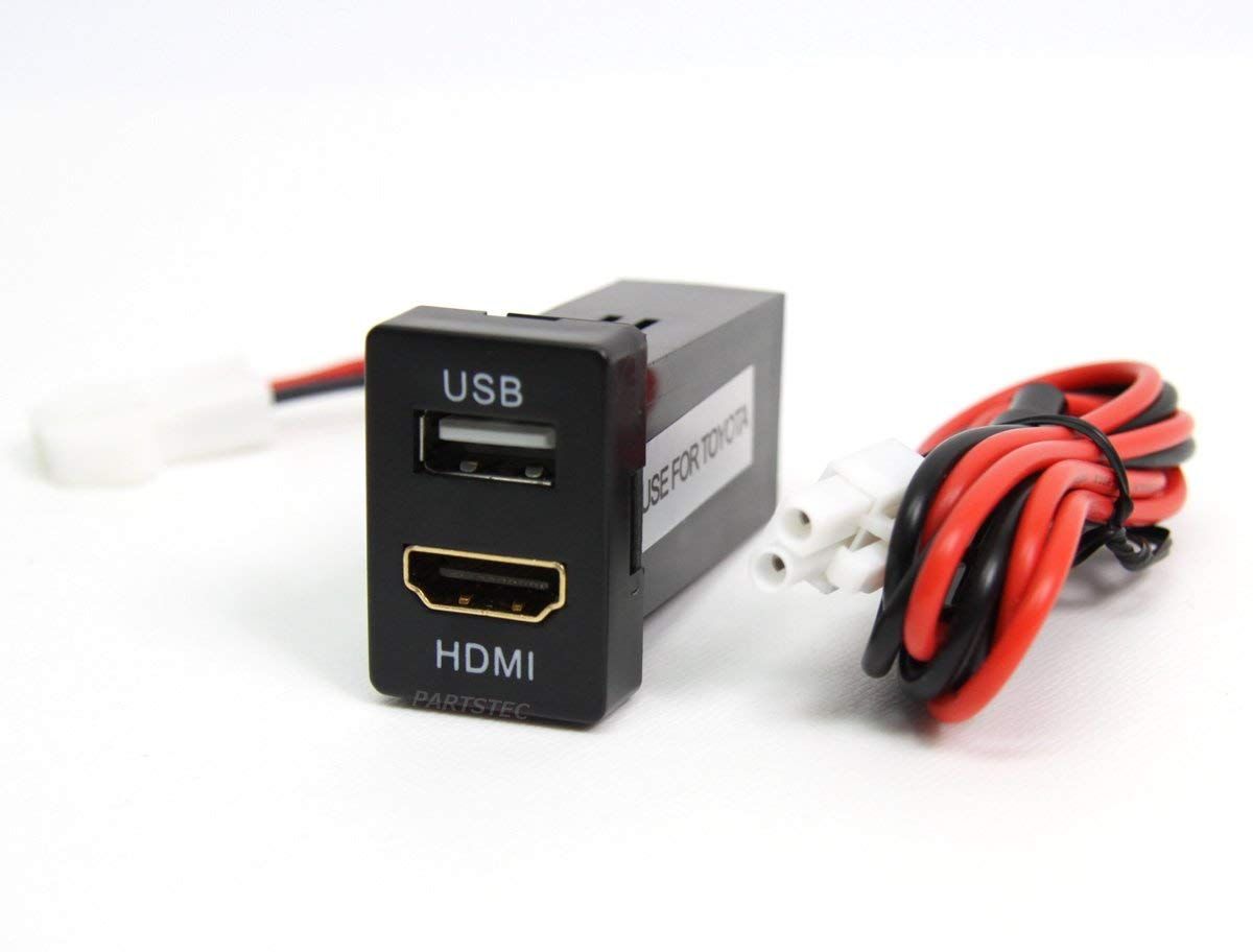 MOTOR POWER トヨタ用 HDMI+USBポート搭載 スイッチホールパネル マホ ナビ 充電 電源 映像 接続 【参考適合】：C-HR / 50系 30系 プリウス/プリウスα/アクア / 30系 20系 アルファード ヴェルファイア / 8 ...