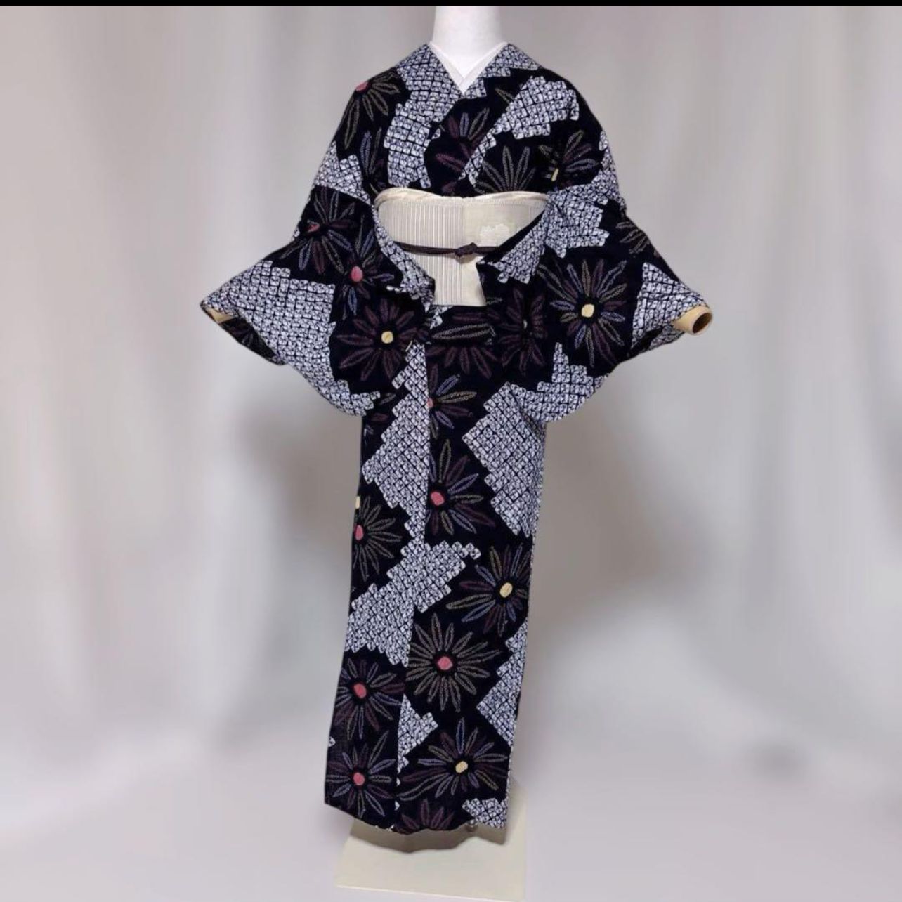 有松絞り フルセット 未使用近い 美品 夏帯 夏帯締め 平織り帯揚げ 裄