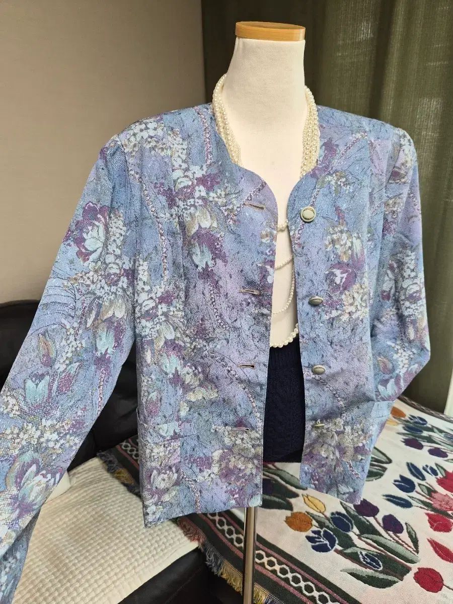 洗練されたスカイブルー ルーズフィット ジャケット