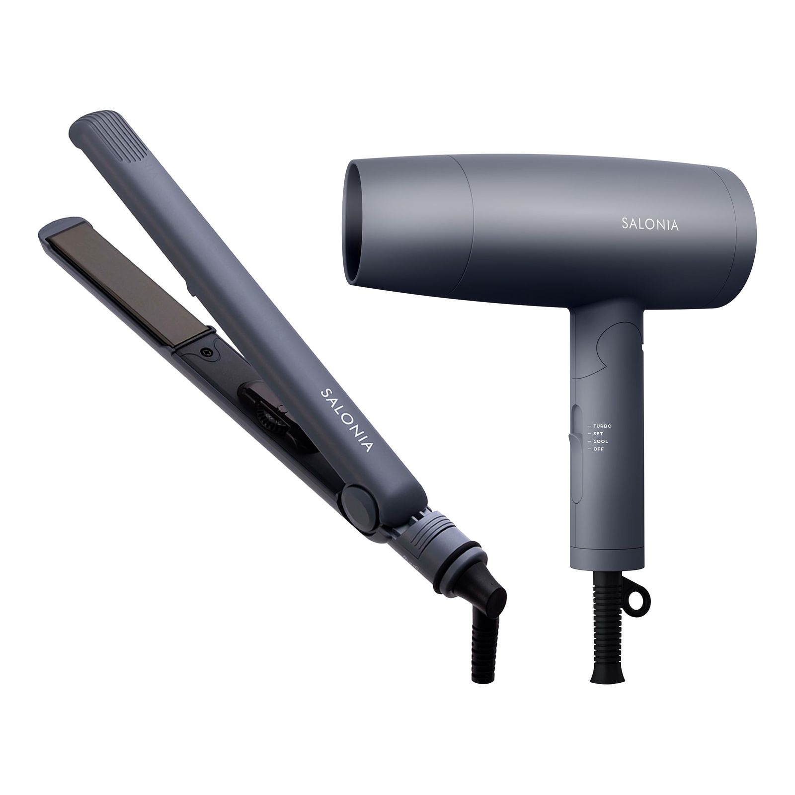 SALONIA サロニア スターターセット ドライヤー ヘアアイロン 24mm グレーma 2d51f5d4