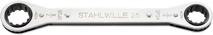 【新品・3営業日で発送】STAHLWILLE(スタビレー) 25ASP-24X28 板ラチェットメガネ スプライン(41572428)