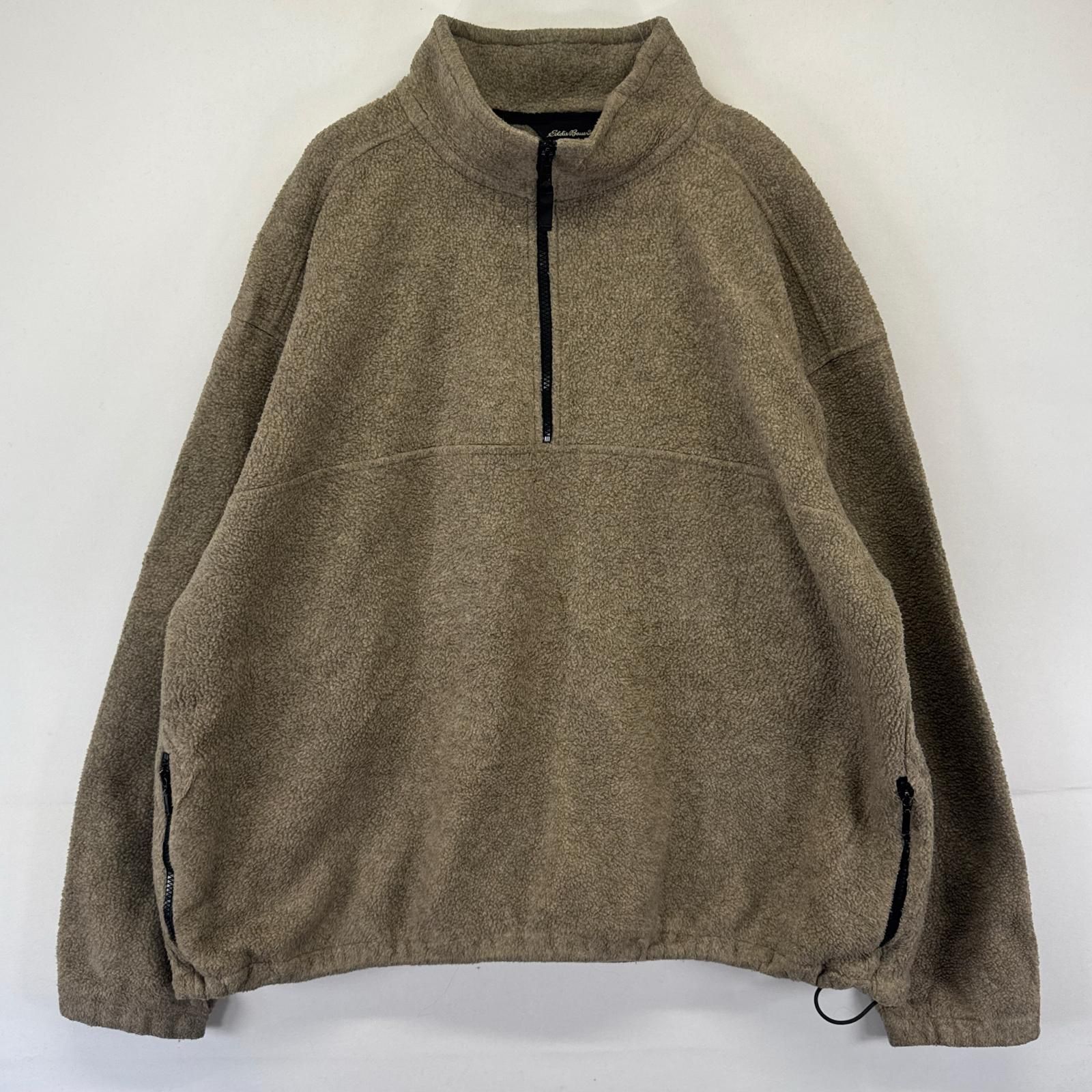 Eddie Bauer ハーフジップフリースジャケット S ベージュ Eddie 【公式 