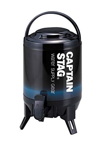 キャプテンスタッグ(CAPTAIN STAG) ジャグ タンク 最後まで注げるウォータージャグ 容量3L/6L/8L/10L 保温保冷 広口タイプ コップ付き ハンドル付き 三脚スタンド ネイビー/ビバレーデザイン★ 417d85c5