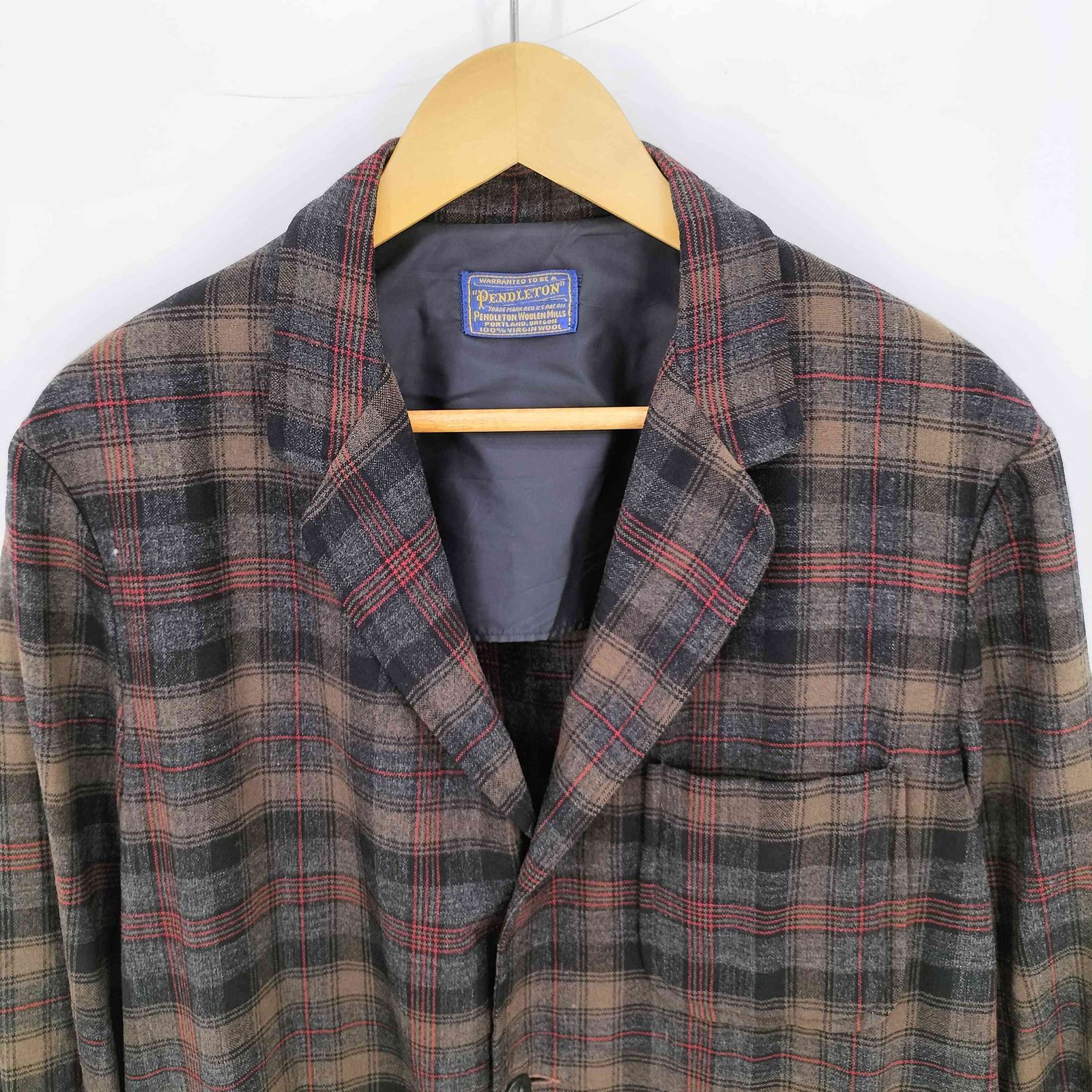 ペンドルトン PENDLETON 40s マドラスチェック ウール 背抜き 3B 