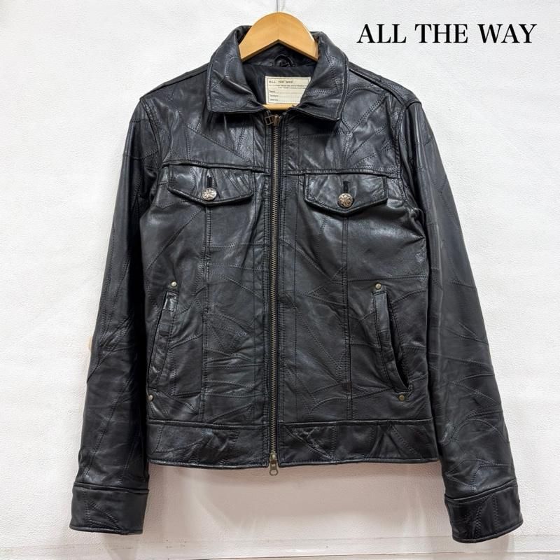 レザー ALL THE WAY ラムレザー ジップアップ フルジップ ジャケット パッチワーク 羊革 メンズ M ISItems【USED】【古着】【中古】50159289
