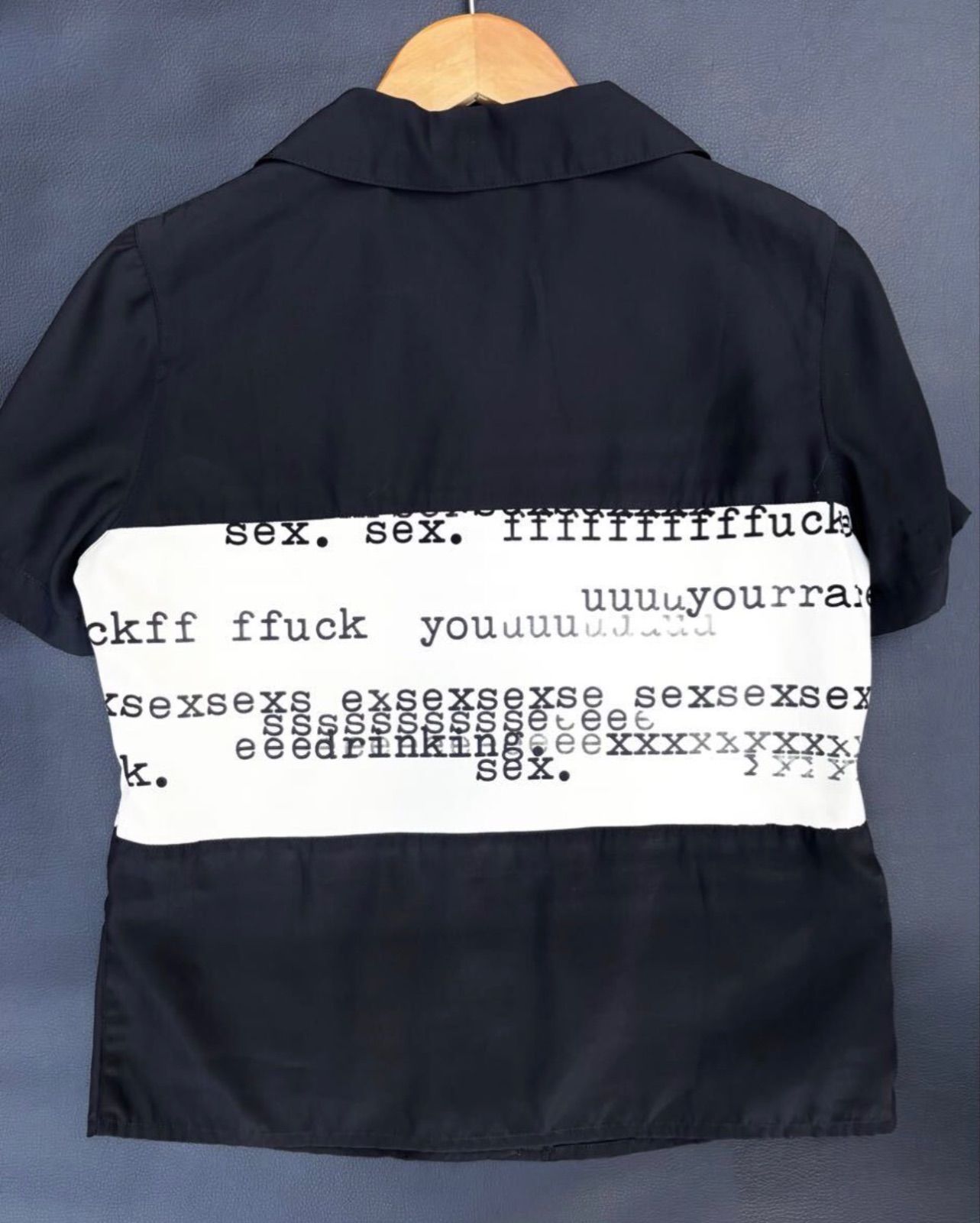 90s - 00s HYSTERIC GLAMOUR ヒステリックグラマー ヒステリックス Hysterics オープンカラー 半袖 シャツ 切替 デザイン ショート丈