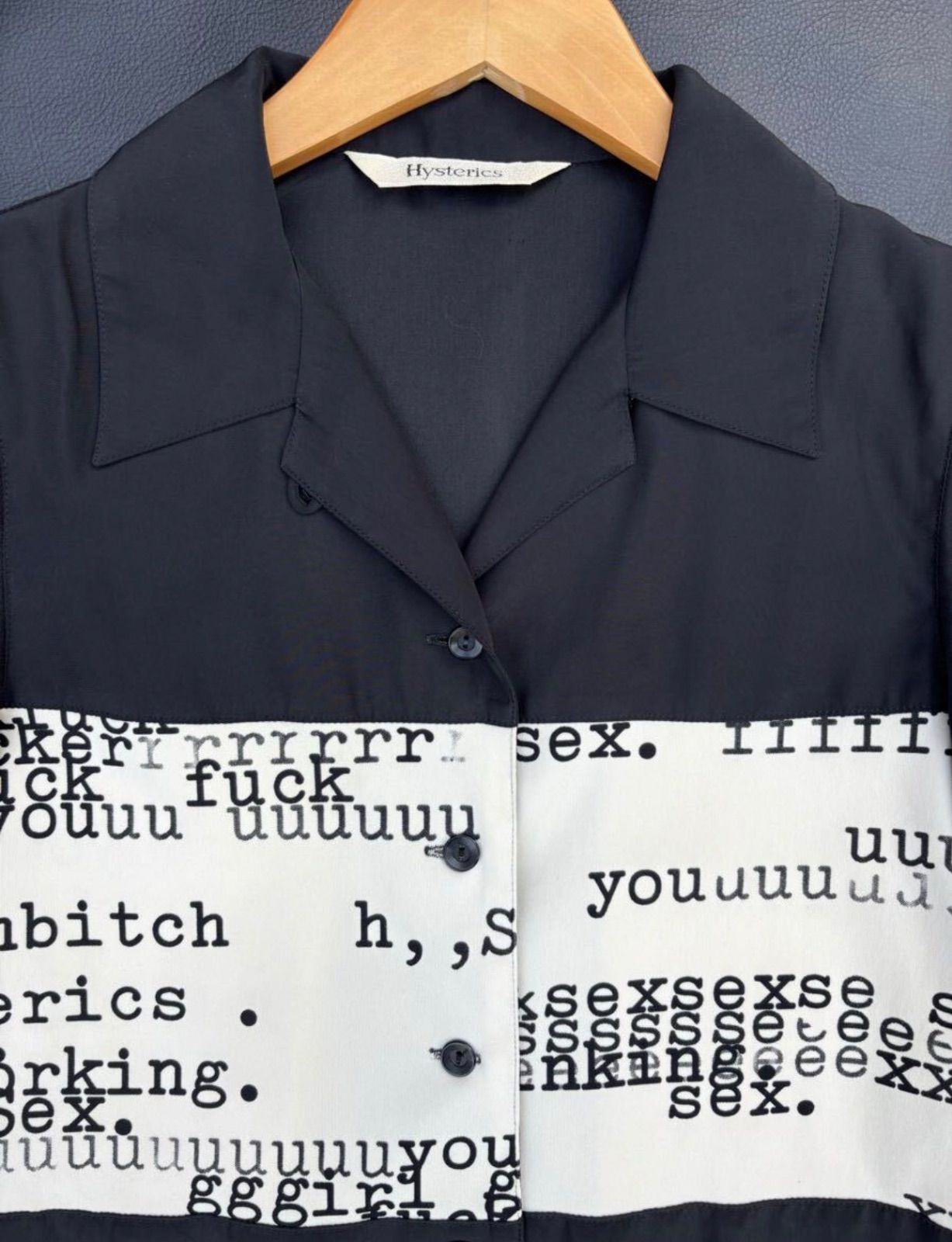 90s - 00s HYSTERIC GLAMOUR ヒステリックグラマー ヒステリックス Hysterics オープンカラー 半袖 シャツ 切替 デザイン ショート丈