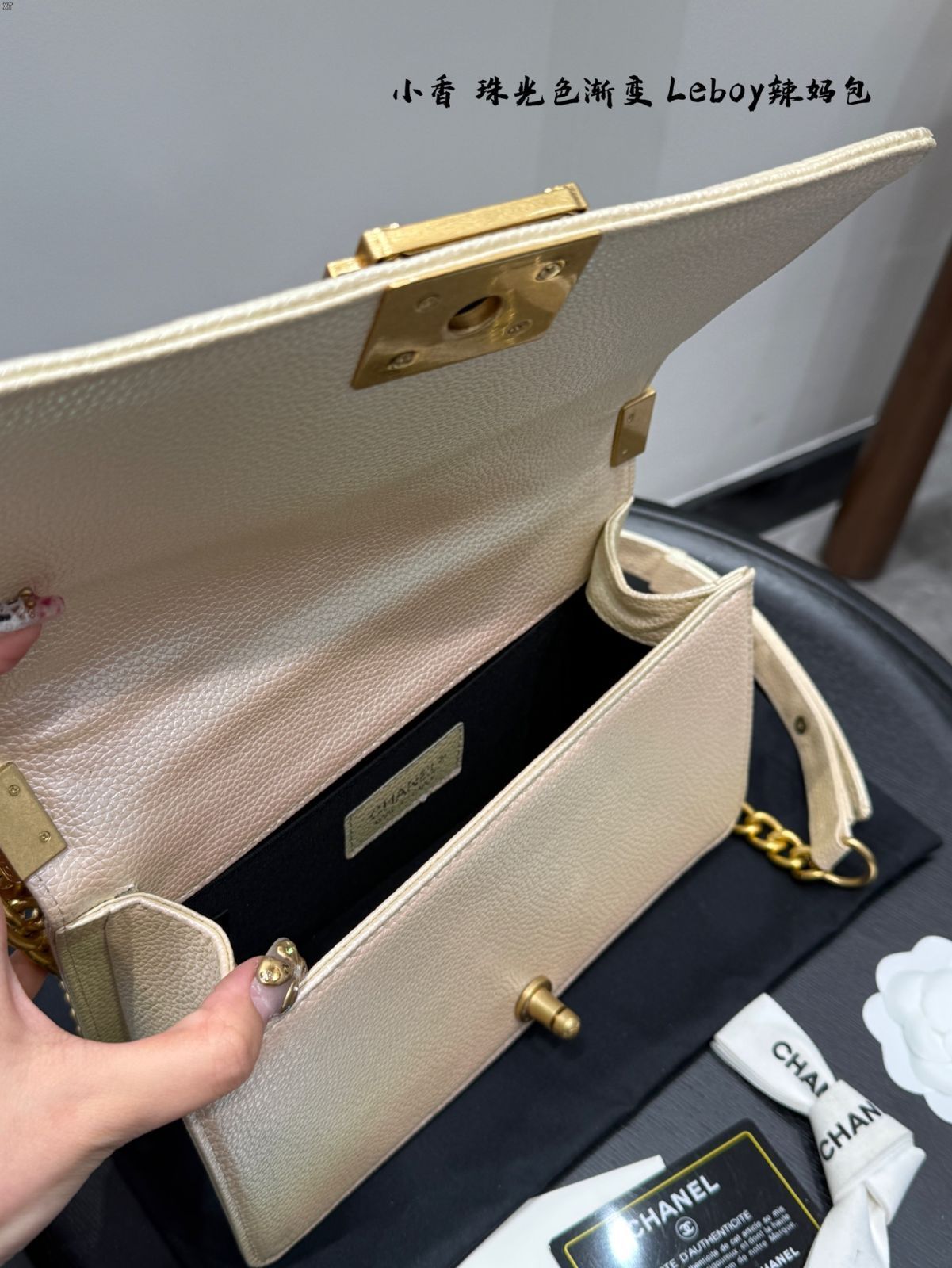 シャネル Leboy 珠光漸層カラーママバッグ（ギフトボックス付き）