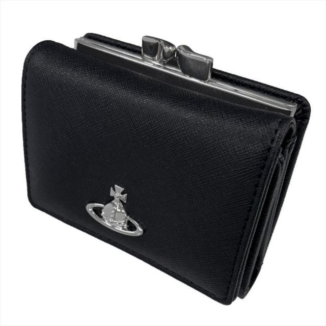 Vivienne Westwood ヴィヴィアンウエストウッド SAFFIANO PLAIN 5115002MW-S0021 三つ折り財布（小銭ガマ口） N401 BLACK 送料無料 プレゼント ギフト 財布
