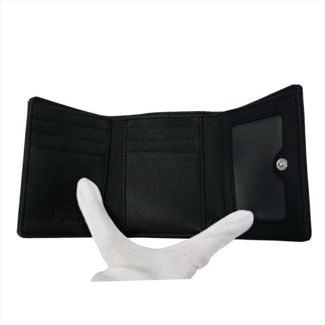 Vivienne Westwood ヴィヴィアンウエストウッド SAFFIANO PLAIN 5115002MW-S0021 三つ折り財布（小銭ガマ口） N401 BLACK 送料無料 プレゼント ギフト 財布