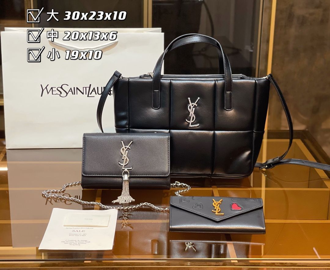 送料込☆YSL イヴサンローラン トートバッグ ショルダーバッグ 財布 3点セットバッグ