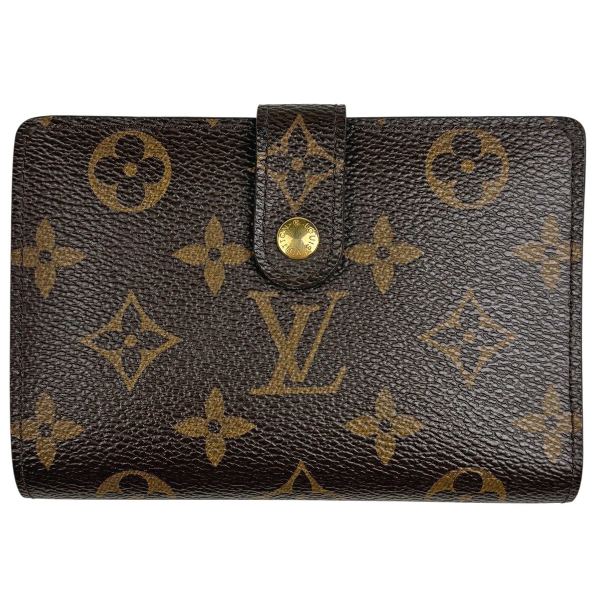 ルイ・ヴィトン Louis Vuitton ポルトフォイユ ヴィエノワ 札入れ 小銭入れ がま口 二つ折り財布 モノグラム ブラウン M61674 レディース 【中古】