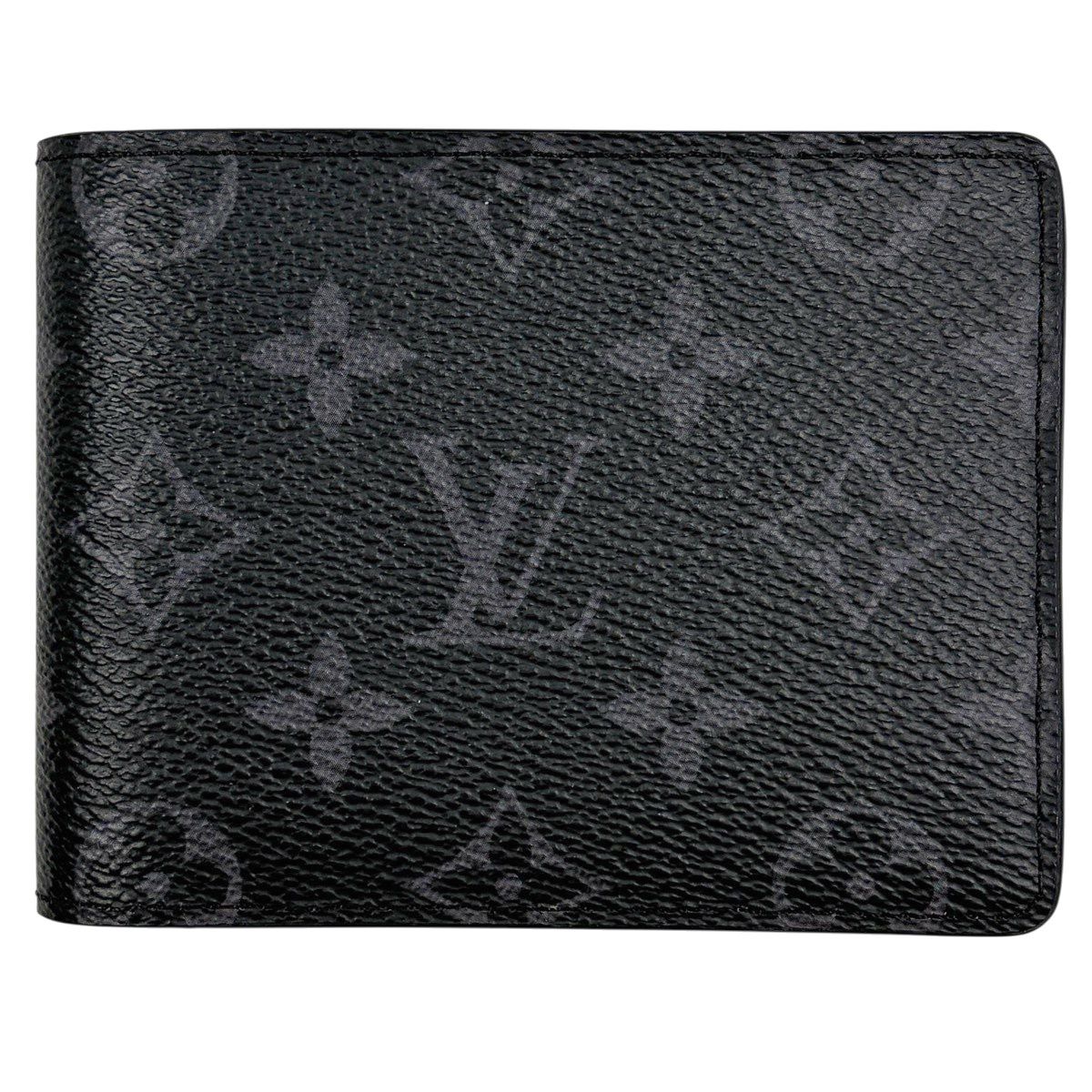 ルイ・ヴィトン Louis Vuitton ポルトフォイユ ミュルティプル 札入れ カード入れ 二つ折り財布 モノグラムエクリプス ブラック M61695 メンズ 【中古】 42,120円