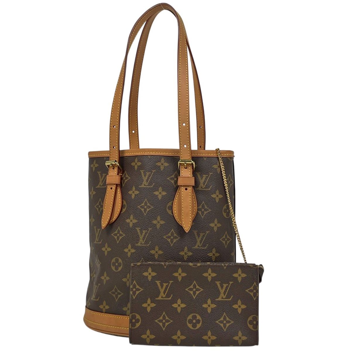 ルイ・ヴィトン Louis Vuitton プチ バケットPM トートバッグ モノグラム ブラウン M42238 レディース 【中古】