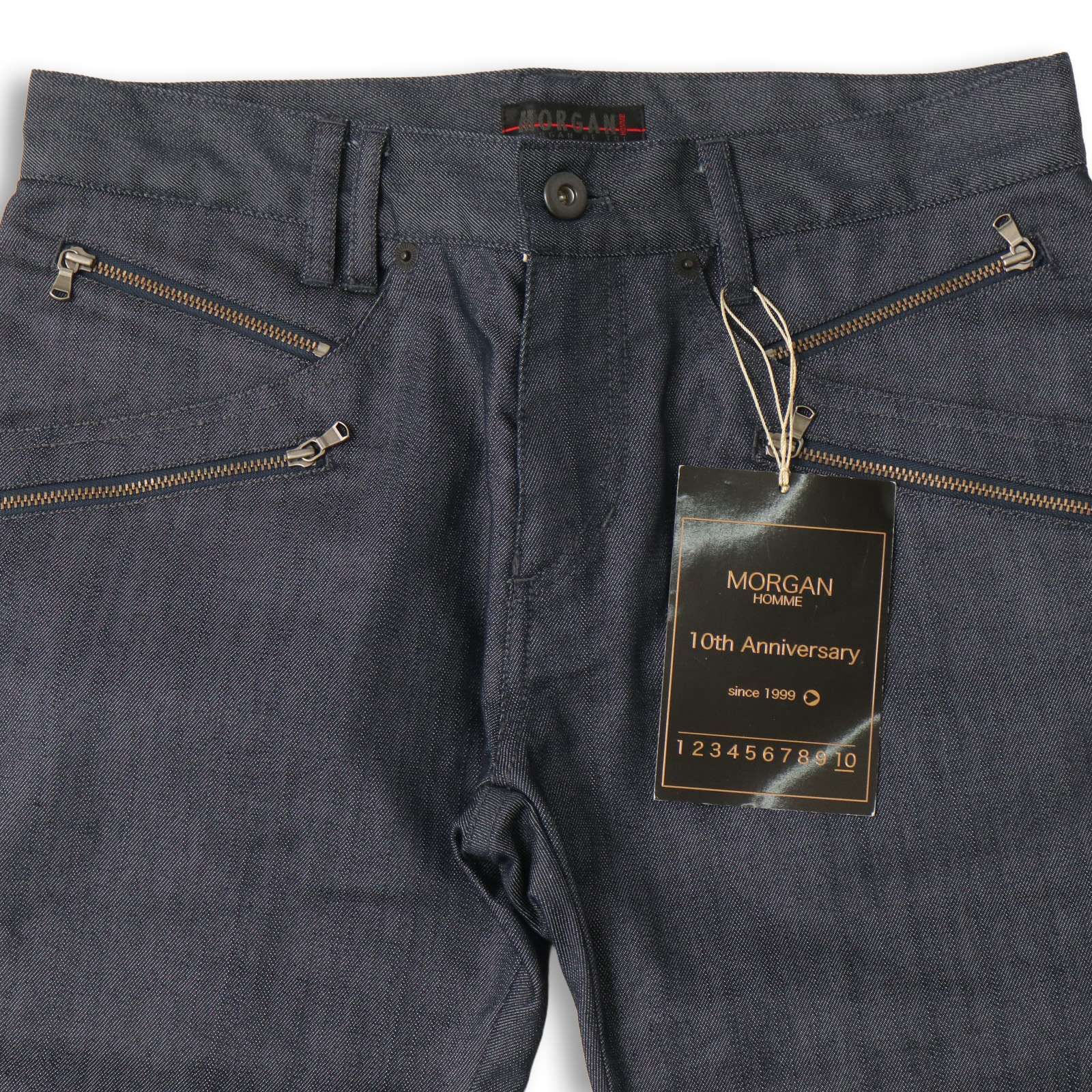 新品 未使用】 MORGAN HOMME モルガン オム 通年☆ ジップ スリム 