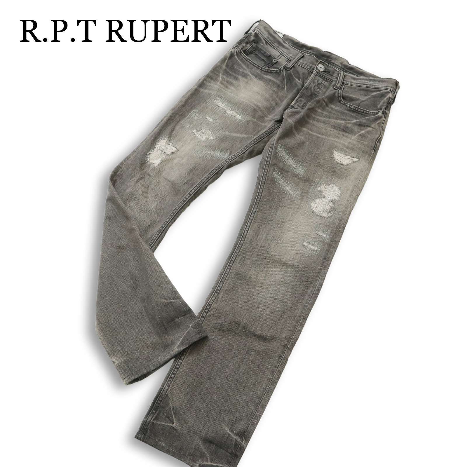 R.P.T RUPERT ルパート 通年☆ ダメージ加工 ストレート デニム パンツ 