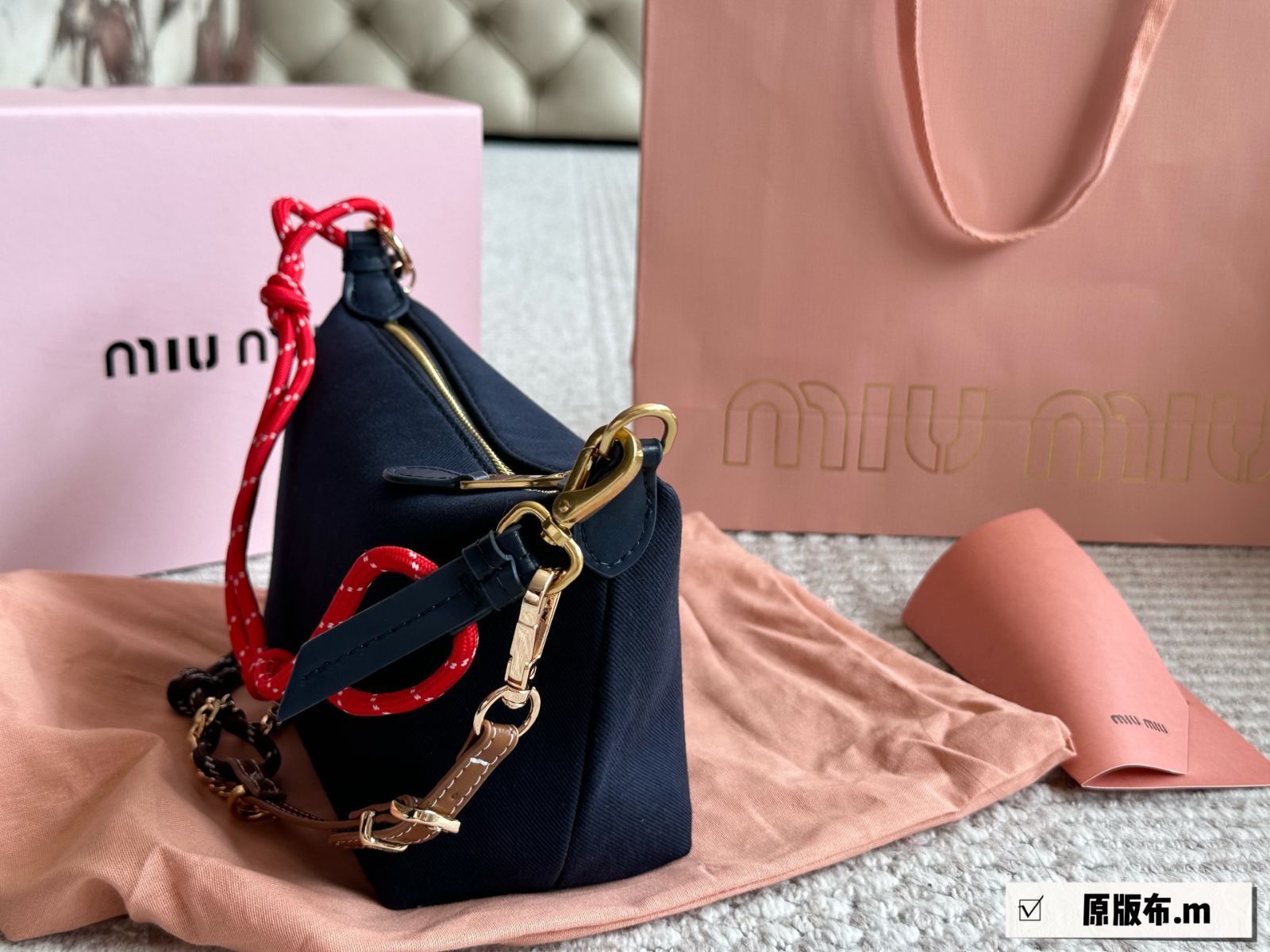 【今日特価】Trendy Miu Miu トレンディミュウミュウ サーフロープキャンバス ランチボックスバッグ-WTO輸入3