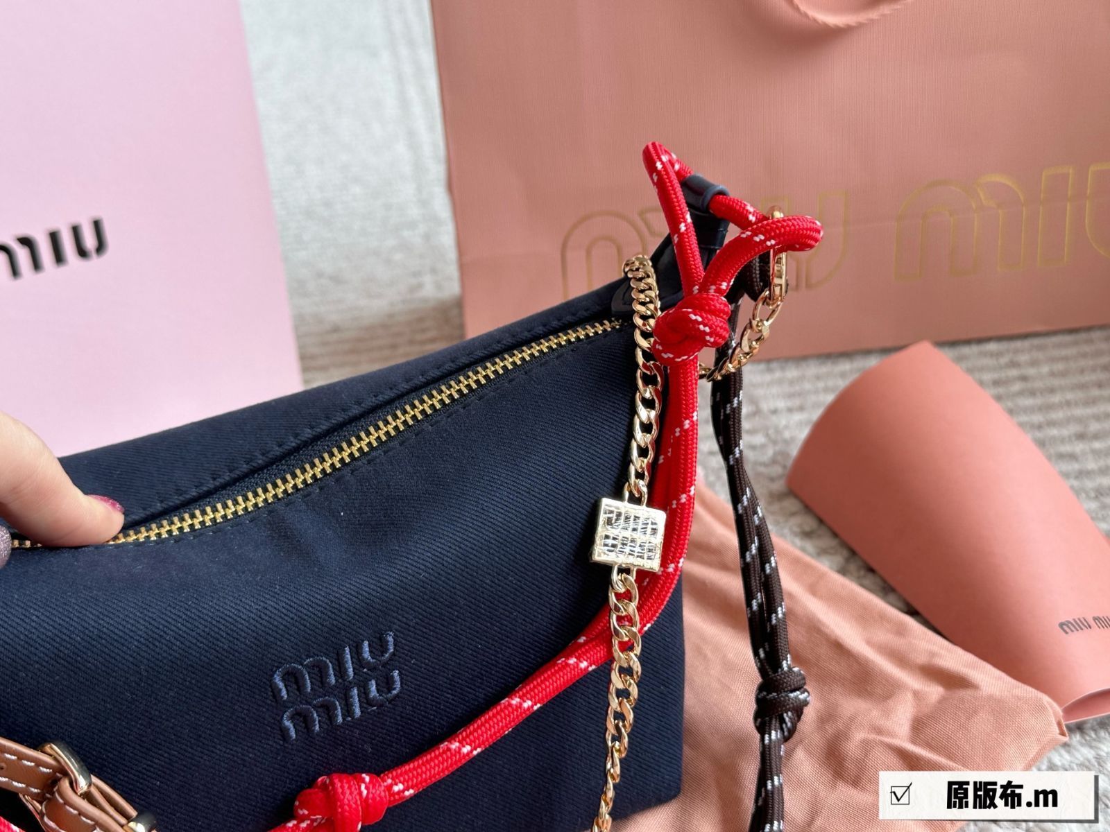 【今日特価】Trendy Miu Miu トレンディミュウミュウ サーフロープキャンバス ランチボックスバッグ-WTO輸入3