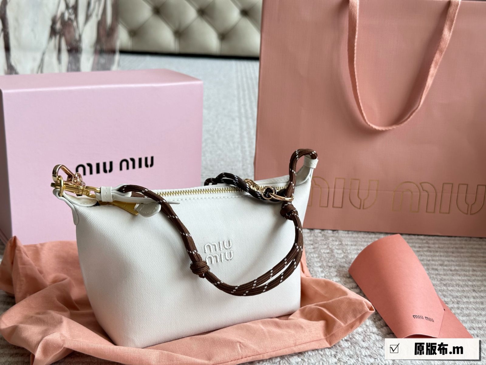 【今日特価】Trendy Miu Miu トレンディミュウミュウ サーフロープキャンバス ランチボックスバッグ-WTO輸入3