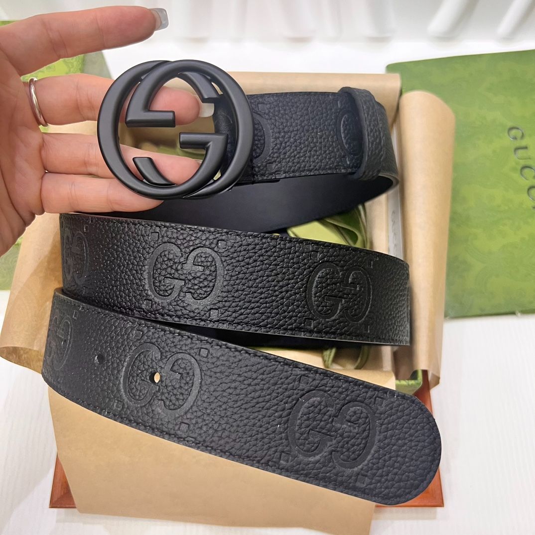 【今日特価】Gucci 2024 年式 3.8cm 幅 輸入生地 & 本革ベルト-2